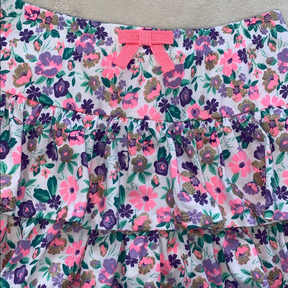 Cynthia Rowley Pink Purple Ruffle Skort 10/12 EUC Floral Skirt - Picture 2 of 7